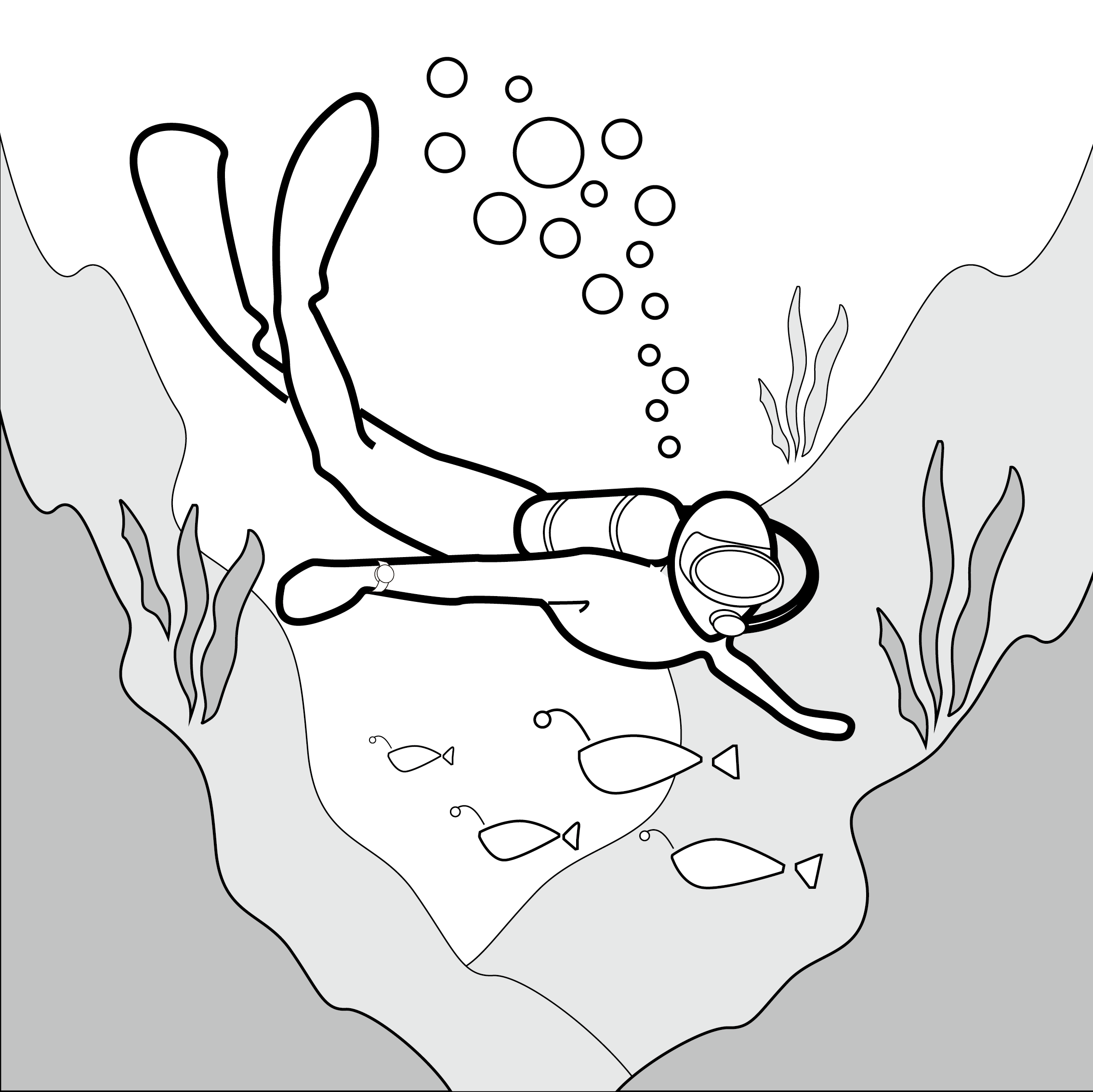 空気ボンベを使用する潜水（スキューバダイビング）